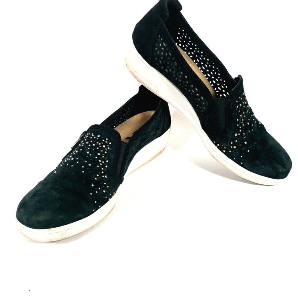 Anne Klein Sport Leather Studded Loafers Size 8.5